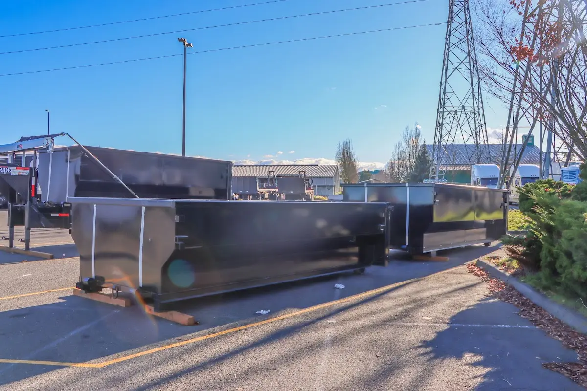 Roll-off dumpster ready for waste disposal at job site for Roofing Dumpster Rental in Sebastian